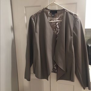 Faux leather jacket, With Lace Back,NWT